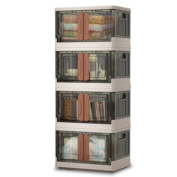 SPACEKEEPER With lid,wheels and foldable stackable storage box